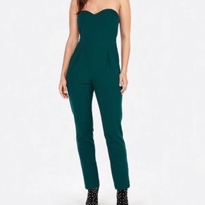 Express green strapless jumpsuit size 4